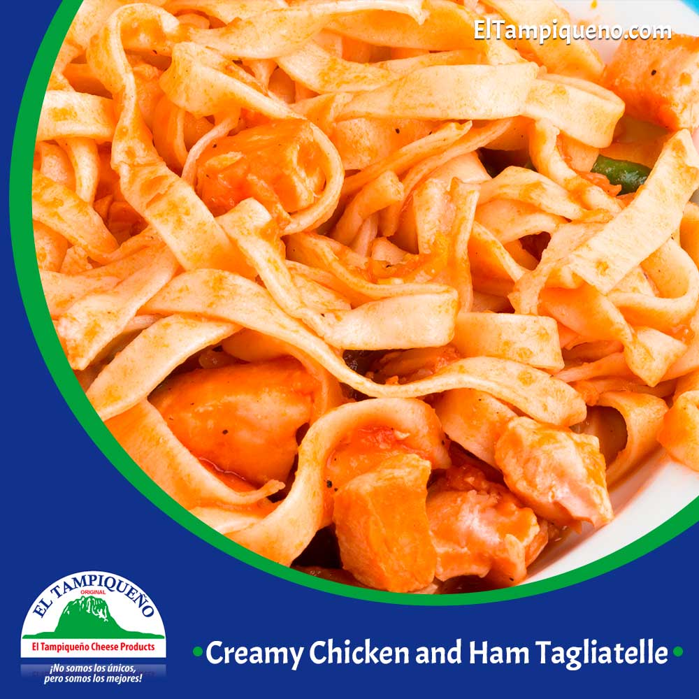 4 Creamy chicken and ham tagliatelle