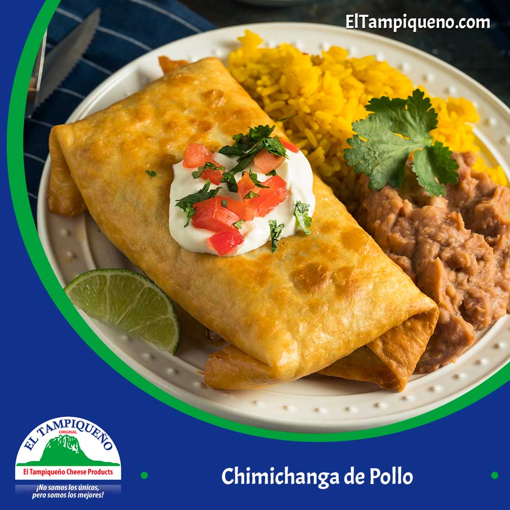 Chimichanga de pollo y queso - Fácil