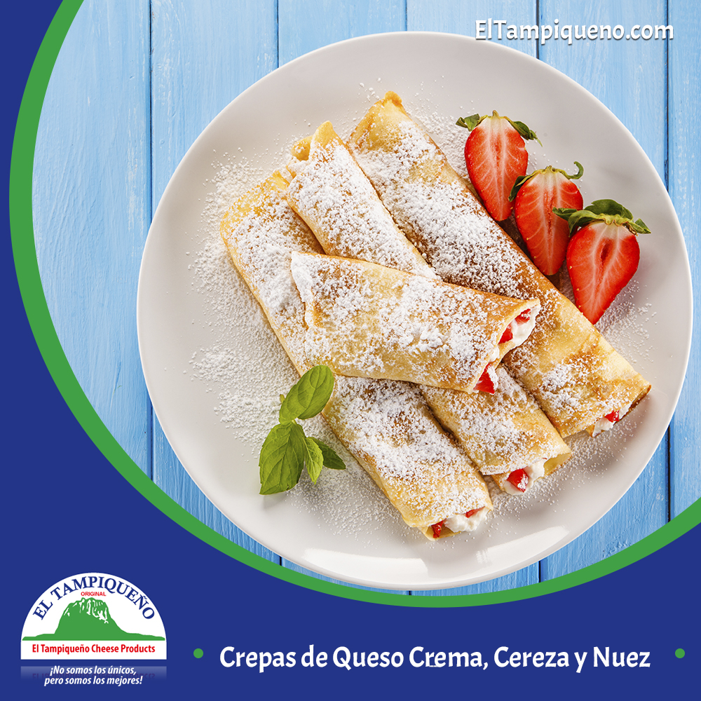 09 Crepas de queso crema, cereza y nuez