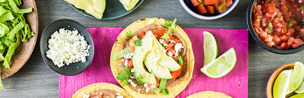 10 Vegetarian Tostadas with Avocado and Cheese Mexican